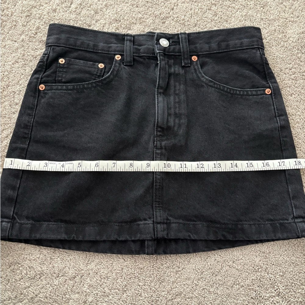 XS Classic Black Denim Skirt